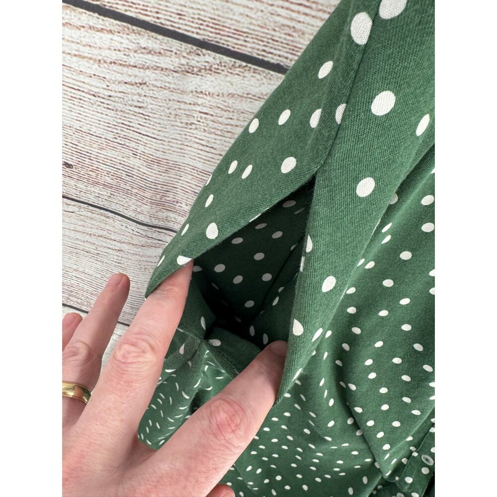 Boden Polka Dot Button Down Shirt Dress Womens 20-22 Green Stretch - Picture 4 of 10